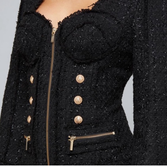 NWT BEBE Soraya Tweed Blazer RARE - Picture 4 of 5